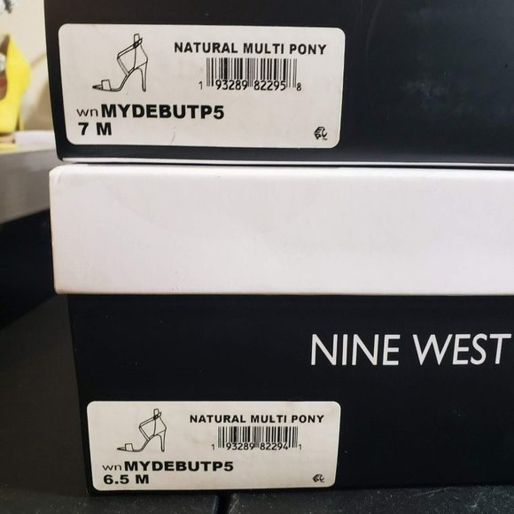 Nine West Womens Natural Fur Leopard Print Open Toe Strappy High Heels Sz 6.5 7 - Picture 11 of 11